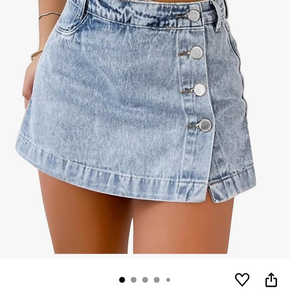 Denim Button-Up Mini Skort